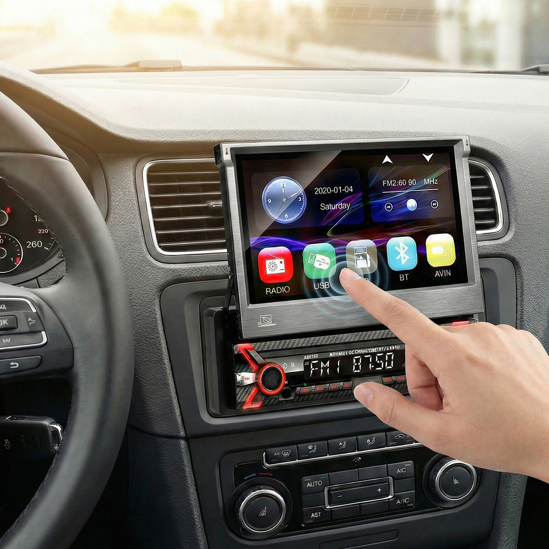 Audiocore AC9100 LCD 7 panel táctil retráctil 1080P MP5 AVI DivX Bluetooth manos libres RDS + control remoto