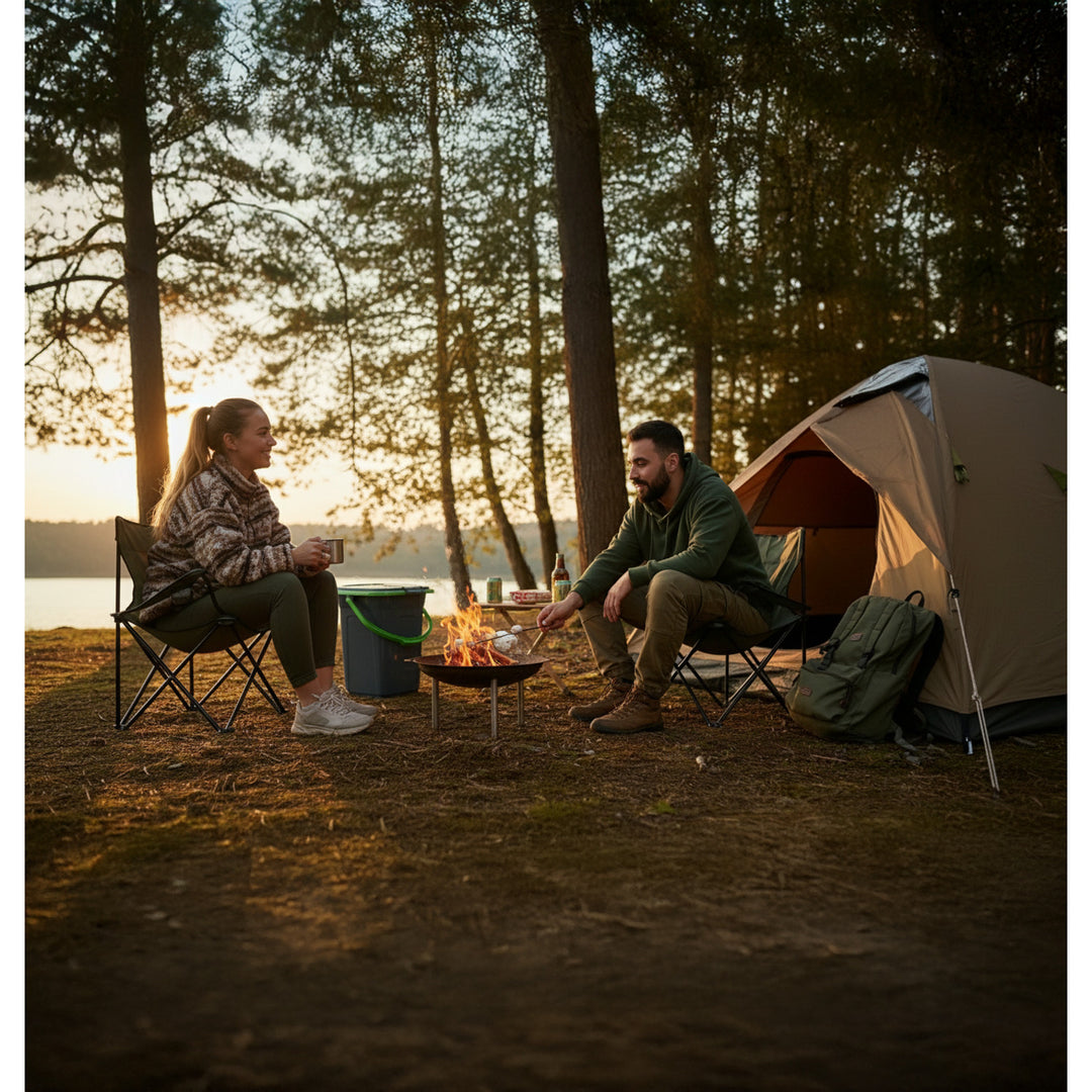 Inodoro portátil turístico con tapa 19L negro con verde, perfecto para viajes, acampanada GreenBlue GB320BG