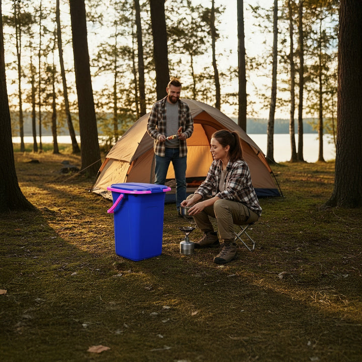 Inodoro turístico GreenBlue GB320BR azul marino-rosa