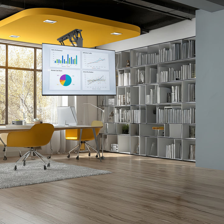 Suporte elétrico para TV de teto Maclean MC-880 com controle remoto para paredes inclinadas 32-70 "Max 35kg Max VESA 600x411