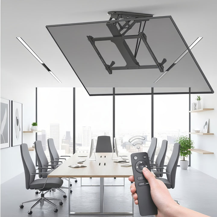 Suporte elétrico para TV de teto Maclean MC-880 com controle remoto para paredes inclinadas 32-70 "Max 35kg Max VESA 600x411