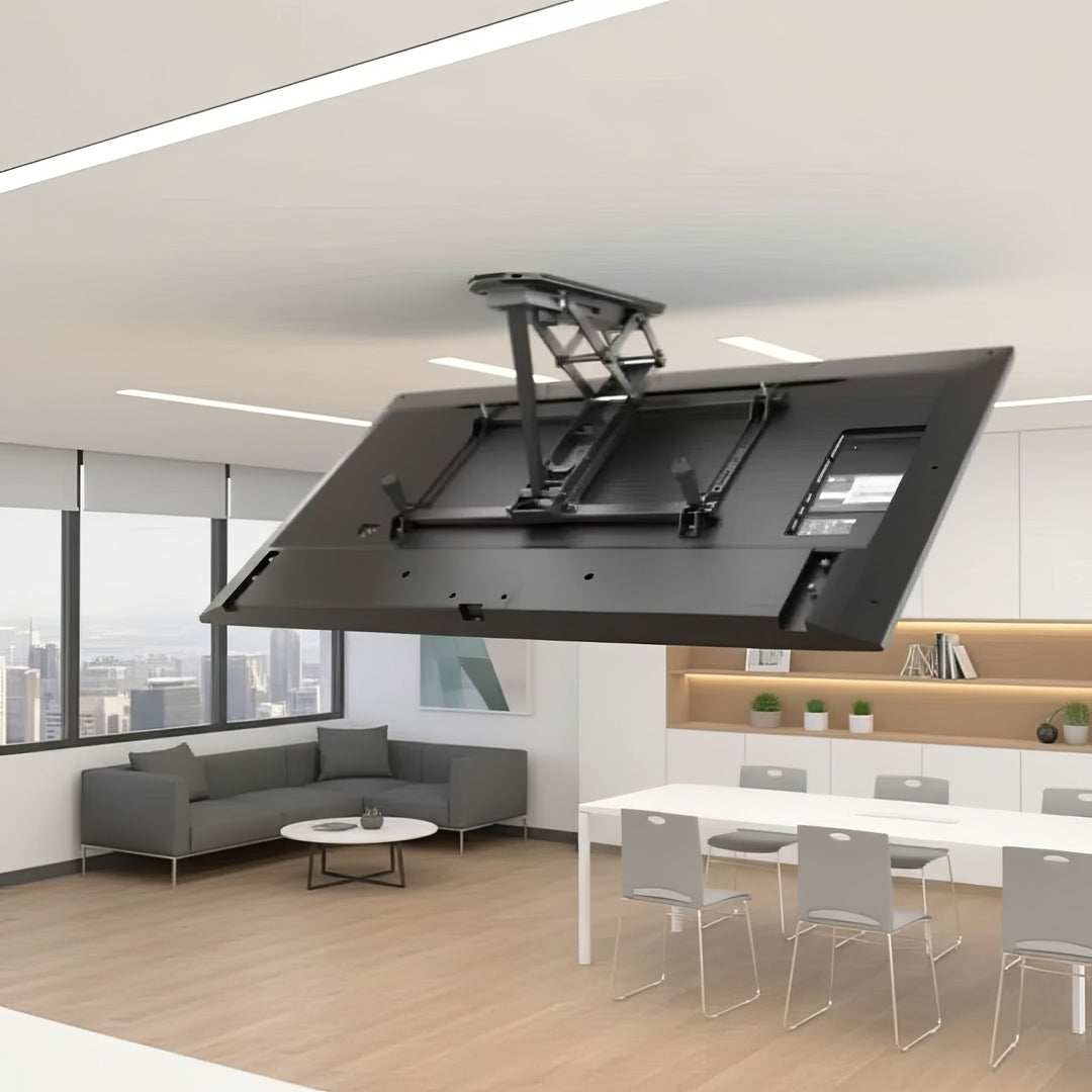 Suporte elétrico para TV de teto Maclean MC-880 com controle remoto para paredes inclinadas 32-70 "Max 35kg Max VESA 600x411