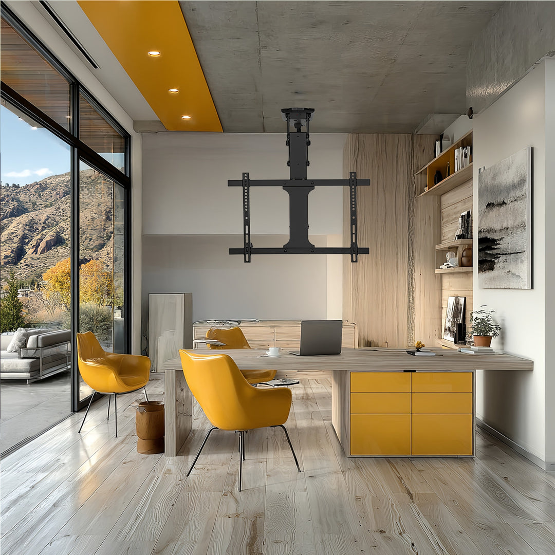 Suporte elétrico para TV de teto Maclean MC-880 com controle remoto para paredes inclinadas 32-70 "Max 35kg Max VESA 600x411