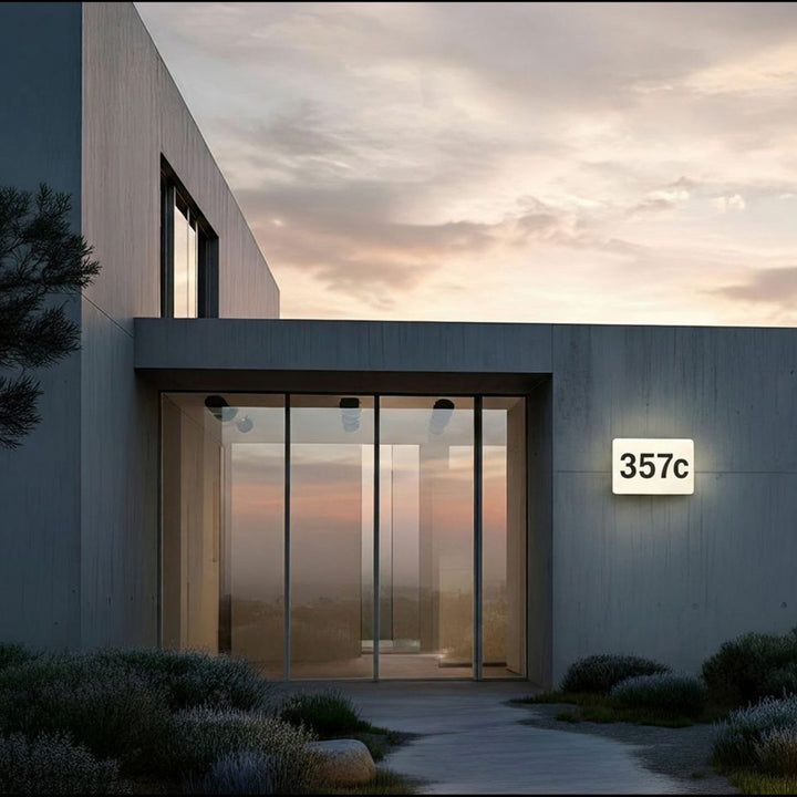 Lâmpada LED com número de casa e sensor crepuscular 950lm 12W IP65 resistente à radiação solar (à prova de UV) Maclean Energy MCE292 Wbranco