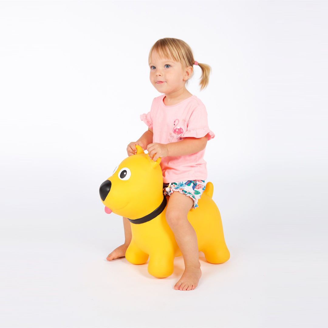 Tootina&#39;s yellow dog - juguete inflable de salto para niños