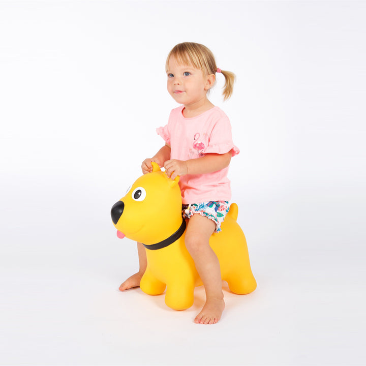 Tootina&#39;s yellow dog - juguete inflable de salto para niños