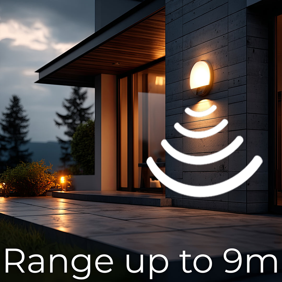 Lámpara LED con sensor de movimiento infrarrojo gris GR 1100lm 15W IP54 MCE291 Maclean Energy