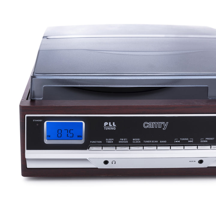 Gira-discos Camry CR 1168 com rádio e Bluetooth / MP3 / USB / SD / Gravação