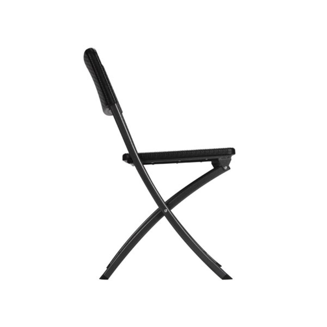 Silla plegable Perel, acero, hasta 300 kg, negra, FP165R