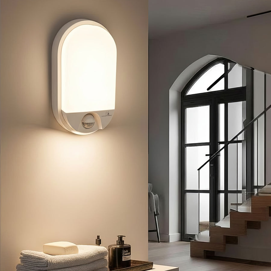 Lámpara LED con sensor de movimiento por infrarrojos 1100lm 15W IP54 blanco, blanco natural (4000K) MCE340 W Maclean Energy