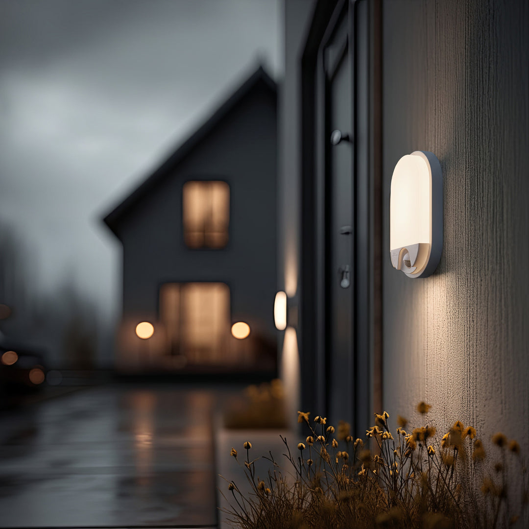 Lámpara LED con sensor de movimiento por infrarrojos 1100lm 15W IP54 blanco, blanco natural (4000K) MCE340 W Maclean Energy