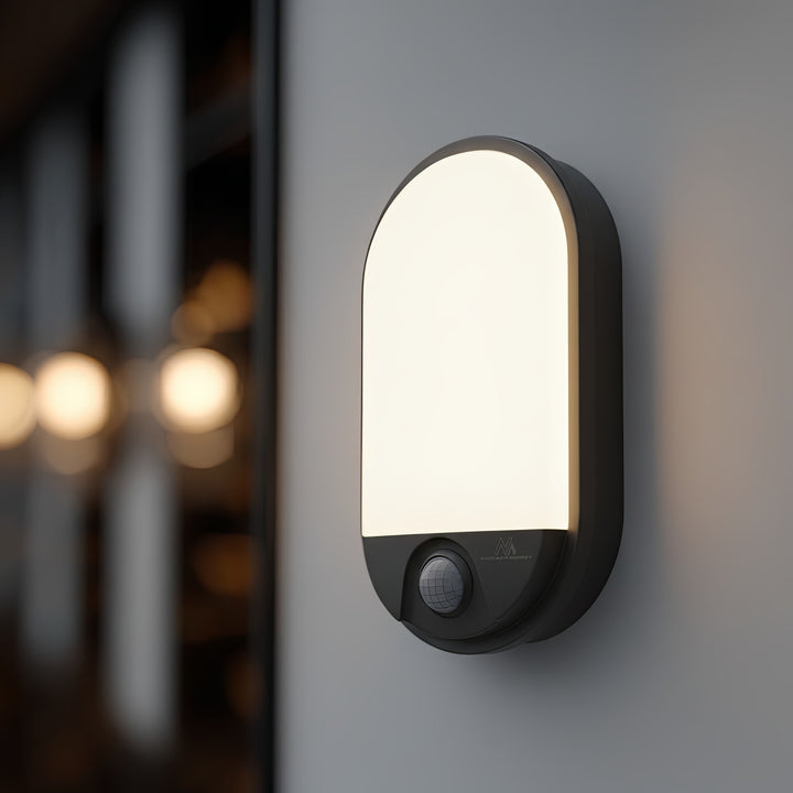 Lámpara LED con sensor de movimiento por infrarrojos MCE340 GR 1100lm 15W IP54 Maclean Energy gris, blanco natural (4000K)