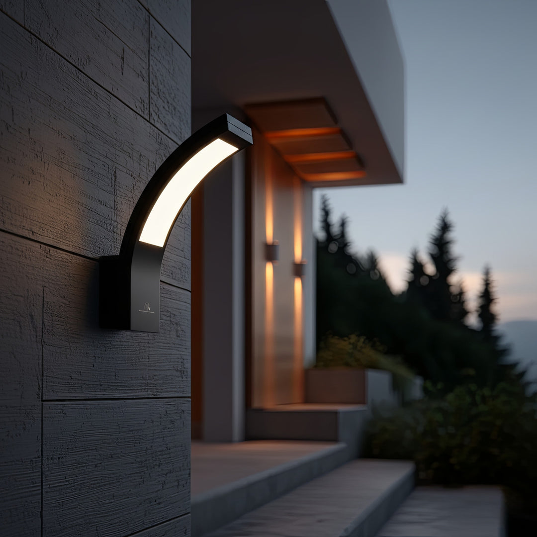 Candeeiro de fachada LED MCE343 B 800lm 10W IP54 Maclean Energy preto, branco natural (4000K)