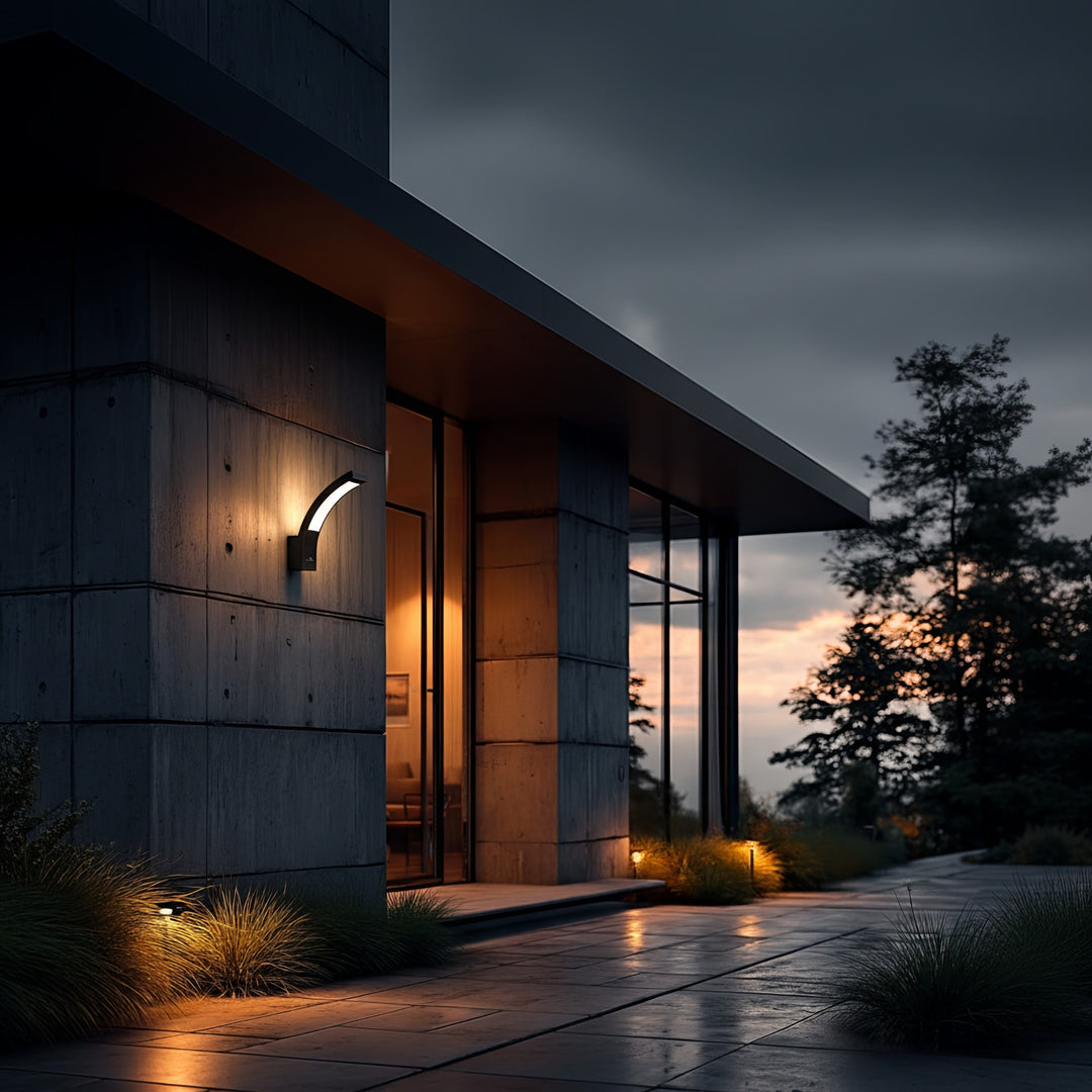 Candeeiro de fachada LED MCE343 B 800lm 10W IP54 Maclean Energy preto, branco natural (4000K)