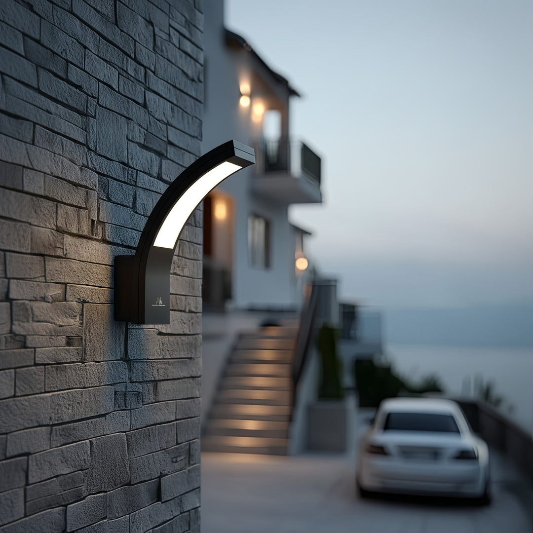 Candeeiro de fachada LED MCE343 B 800lm 10W IP54 Maclean Energy preto, branco natural (4000K)