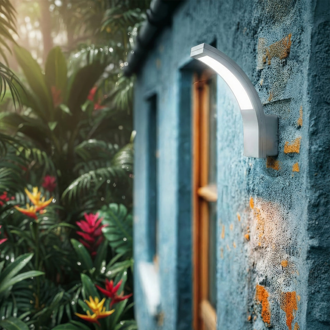 Lámpara de fachada LED color plata, color blanco natural (4000K) 800lm 10W IP54 Maclean Energy MCE343 SV