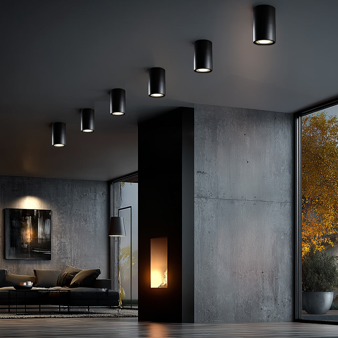 Foco de techo orientable con casquillo GU10 para lámparas LED y halógenas hasta 40W para montaje en superficie, blanco, 80x115mm, aluminio MCE422 B