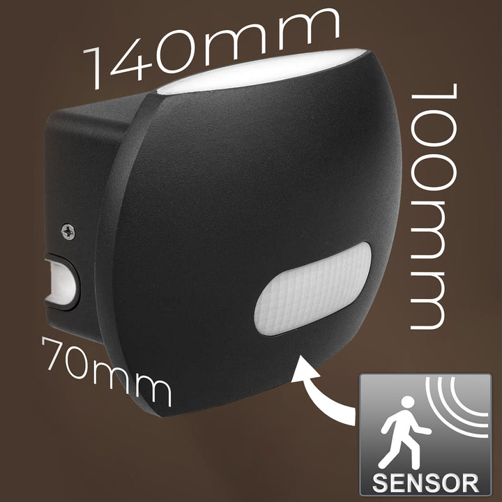 Luminária de parede LED Maclean MCE366 com sensor de movimento PIR, sensor de anoitecer ao amanhecer, iluminação interior/exterior IP65 4000K, branco neutro (20 W (1600 lm))