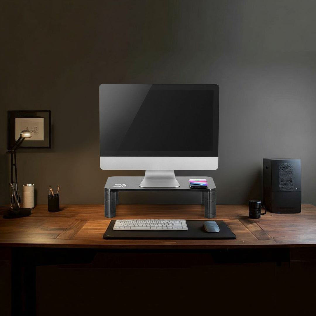 Soporte de pantalla ajustable en altura con soporte de monitor de carga inalámbrica Qi de 17"~32" hasta un máximo de 20 kg de carga por inducción