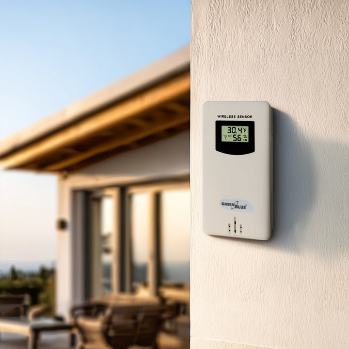 Estação meteorológica sem fio com carregador indutivo/sem fio GreenBlue, relógio, alarme, calendário, sensor externo, GB213