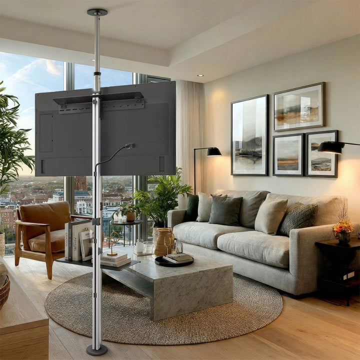 Maclean MC-791N 37" - 70" Suporte telescópico para TV, teto e piso com prateleira, máx. 30kg