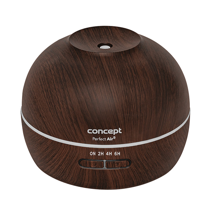 Humidificador de ar 2 em 1 Perfect Air Wood ZV1006 com difusor de fragrâncias 40 ml/h para divisões até 20 m², 2 modos de funcionamento, temporizador de 300 ml (madeira escura)
