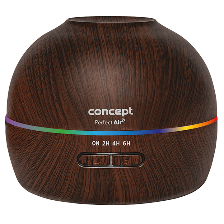 Humidificador de ar 2 em 1 Perfect Air Wood ZV1006 com difusor de fragrâncias 40 ml/h para divisões até 20 m², 2 modos de funcionamento, temporizador de 300 ml (madeira escura)