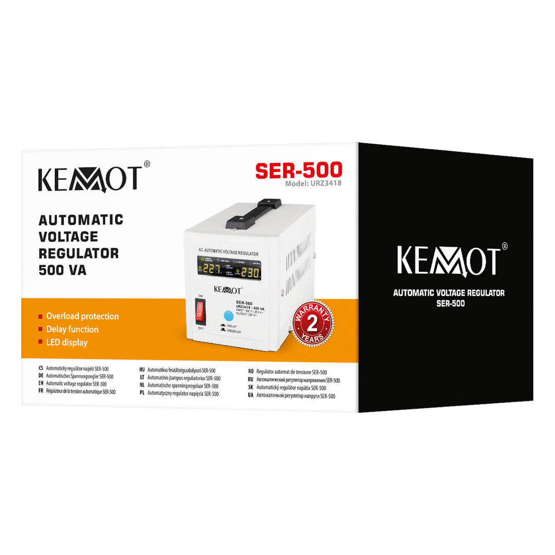 Estabilizador automático de tensión con pantalla LED KEMOT SER-500