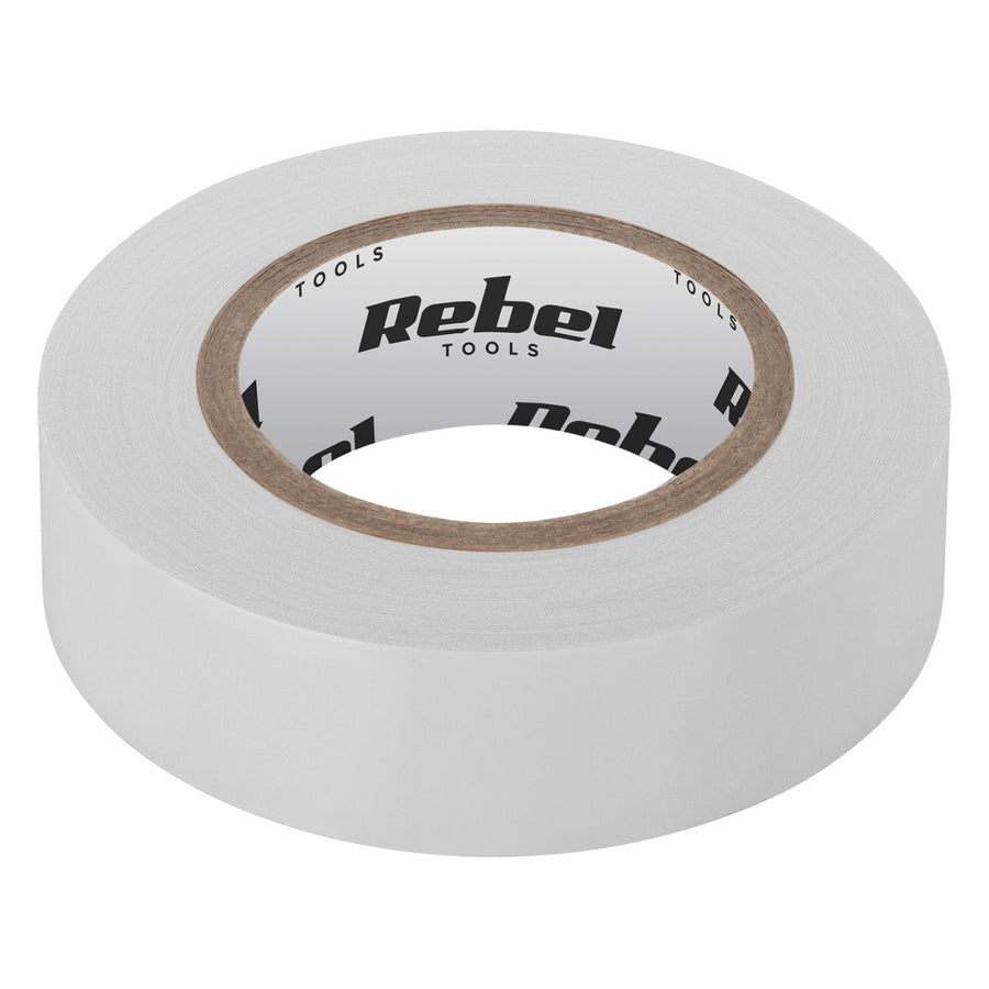 REBEL  Cinta aislante adhesiva (0,13 mm x 19 mm x 20 yd) blanca