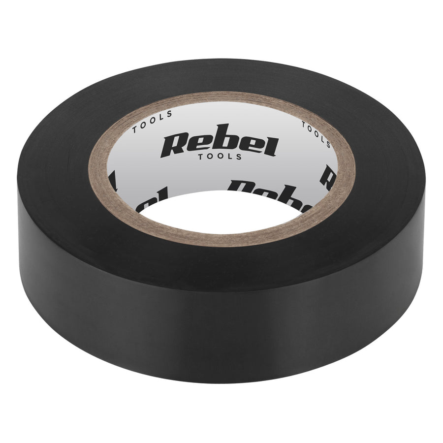 REBEL Cinta aislante adhesiva (0,13 mm x 19 mm x 20 yd) negra
