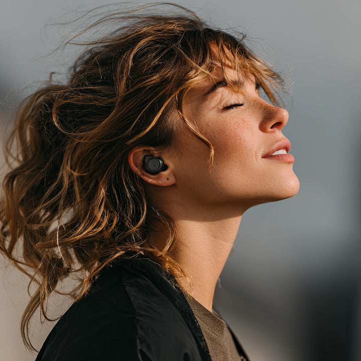 Auriculares internos TWS Bluetooth con estación de carga y micrófono integrado, Tecnología táctil, Auriculares inalámbricos, Caja de carga, True Wireless Stereo BT5.1 con pantalla, Color negro