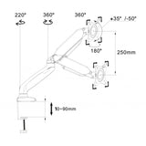 SOPORTE DE MONTAJE DE ESCRITORIO PARA MONITOR LCD LED USB 3.0 10-32 "Art L-17GD