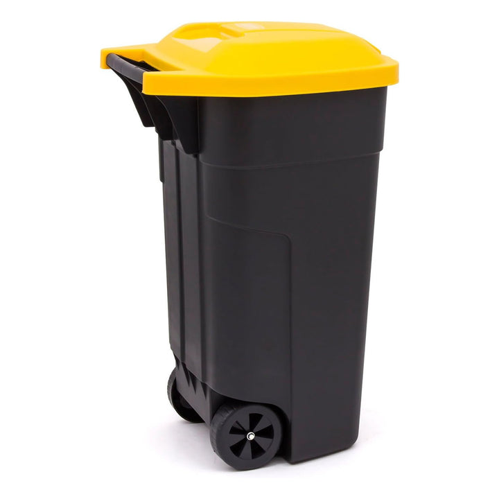 Curver Papelera de Segregación con Ruedas, Cubo de Basura de 110L, Color Amarillo, 214128