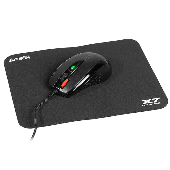 A4Tech ratón + alfombrilla de ratón, 7 botones, sensor óptico, USB, X-Game X-7120