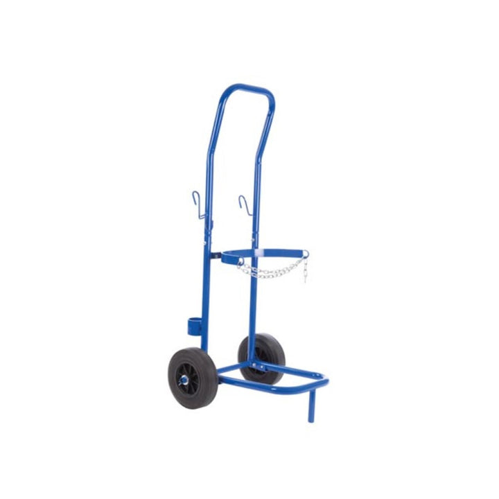 Tooland QT118 Carro de acero para bombonas de gas, reudas grandes, cadena, Capacidad hasta 100 kg, Color azul