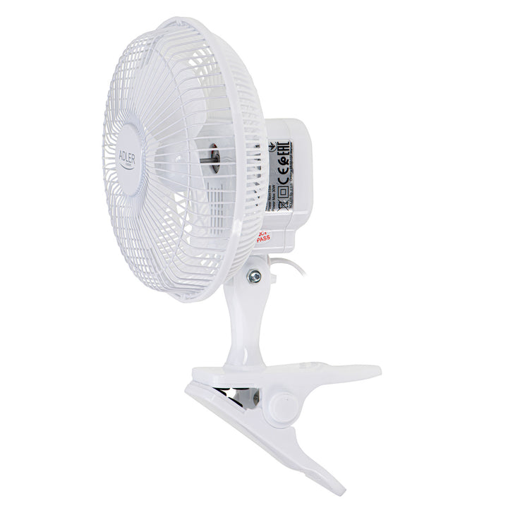 Ventilador de mesa Adler AD7317, clipe e base, diâmetro 15 cm, potência máxima 30 W