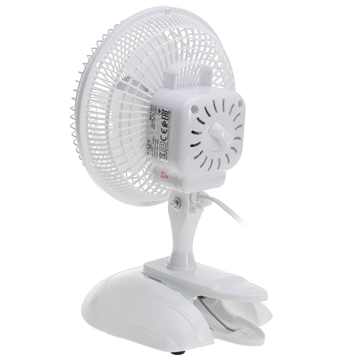 Ventilador de mesa Adler AD7317, clipe e base, diâmetro 15 cm, potência máxima 30 W