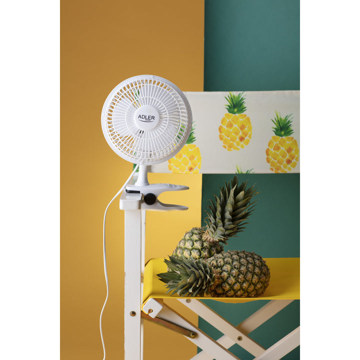 Ventilador de mesa Adler AD7317, clipe e base, diâmetro 15 cm, potência máxima 30 W