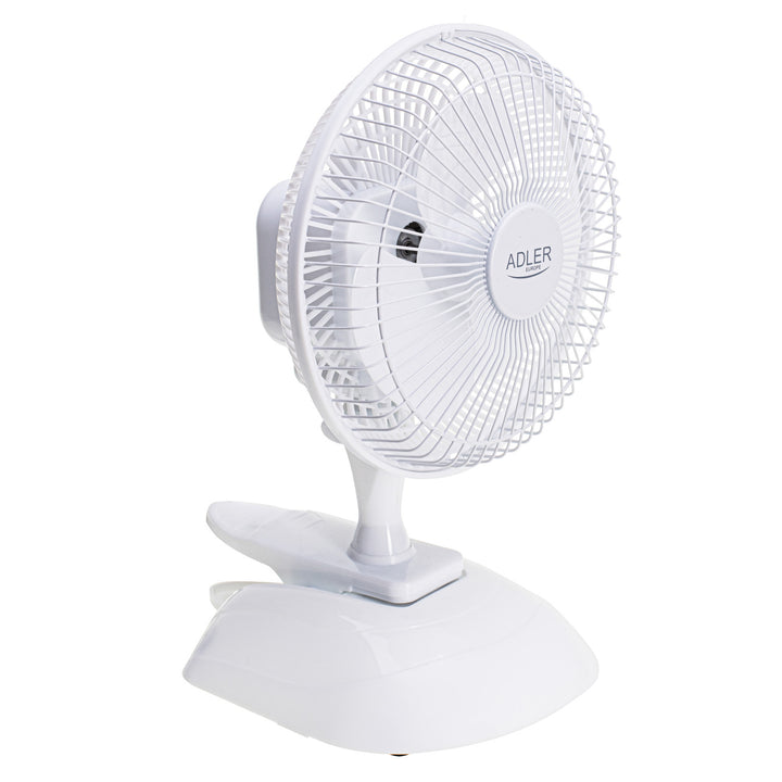 Ventilador de mesa Adler AD7317, clipe e base, diâmetro 15 cm, potência máxima 30 W