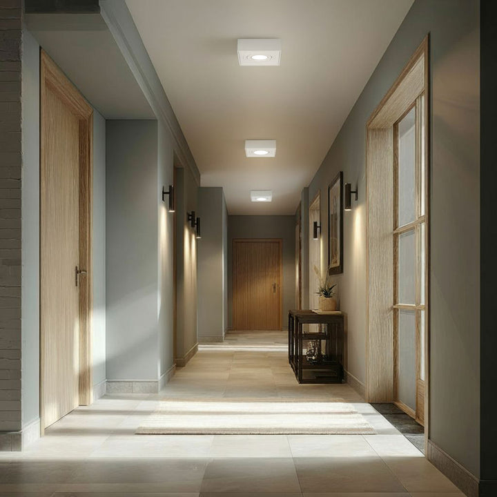 Luminaria de techo spot, para fuentes de luz MR16 / GU10, blanco, 94x94x32mm, cuadrado, aluminium, Maclean MCE464 W