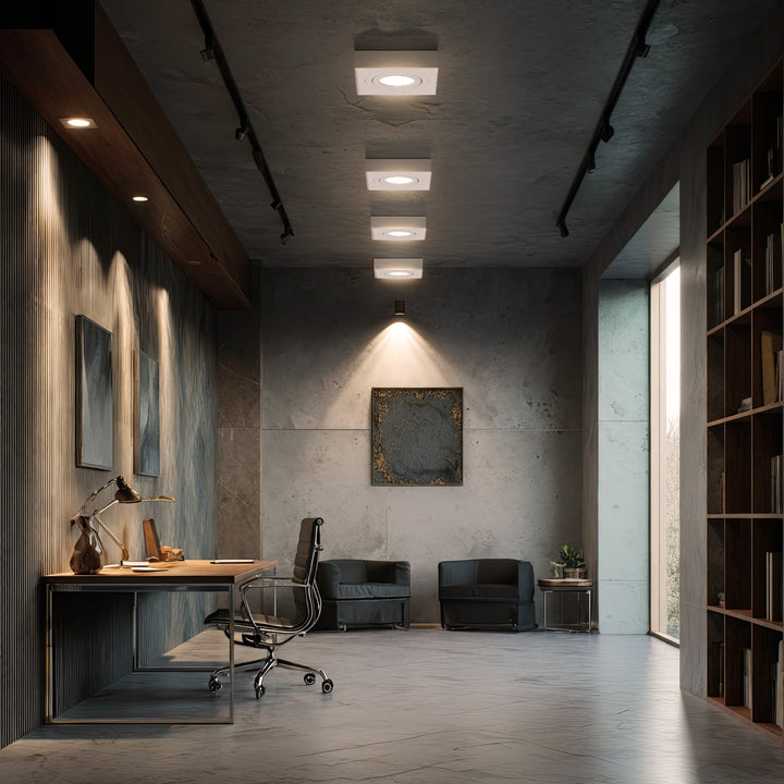 Luminaria de techo spot, para fuentes de luz MR16 / GU10, blanco, 94x94x32mm, cuadrado, aluminium, Maclean MCE464 W