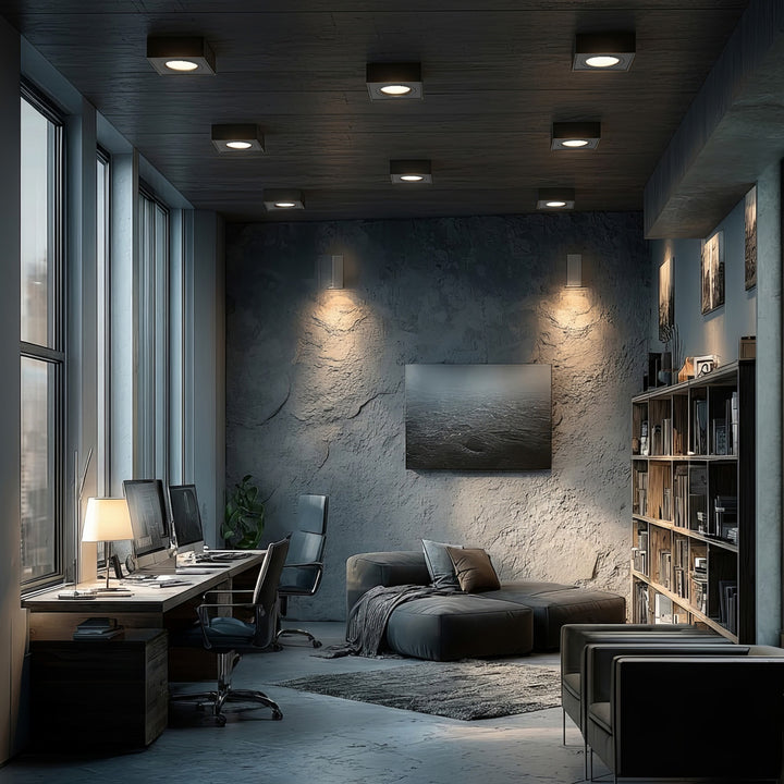 Luminaria de techo spot para fuentes de luz MR16 / GU10, negro, 94x94x32mm, cuadrado, aluminium, Maclean MCE464 B