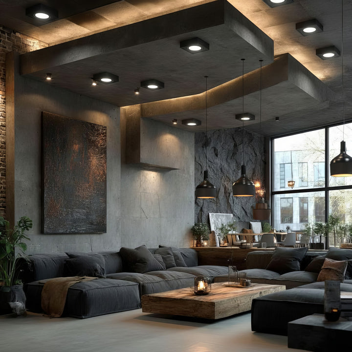 Luminaria de techo spot para fuentes de luz MR16 / GU10, negro, 94x94x32mm, cuadrado, aluminium, Maclean MCE464 B