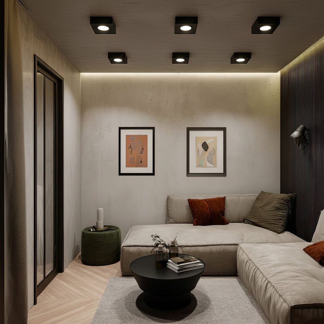 Luminaria de techo spot para fuentes de luz MR16 / GU10, negro, 94x94x32mm, cuadrado, aluminium, Maclean MCE464 B