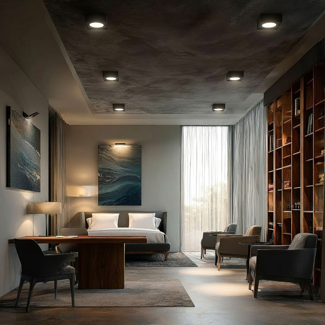 Luminaria de techo spot para fuentes de luz MR16 / GU10, negro, 94x94x32mm, cuadrado, aluminium, Maclean MCE464 B