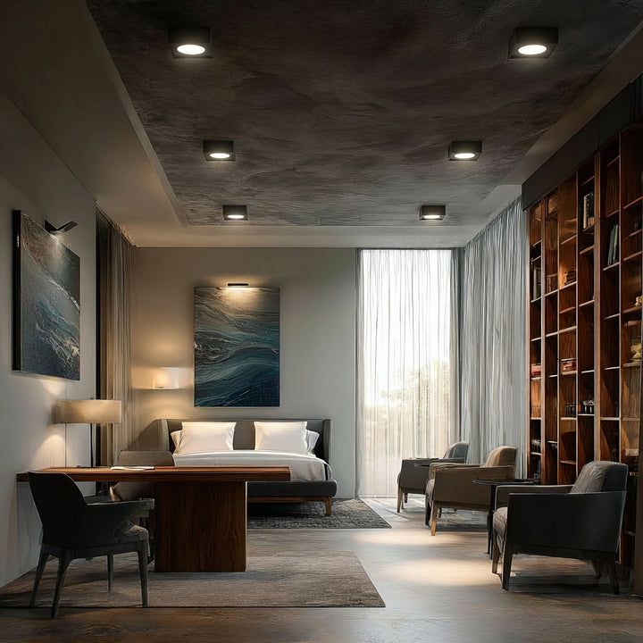 Luminaria de techo spot para fuentes de luz MR16 / GU10, negro, 94x94x32mm, cuadrado, aluminium, Maclean MCE464 B