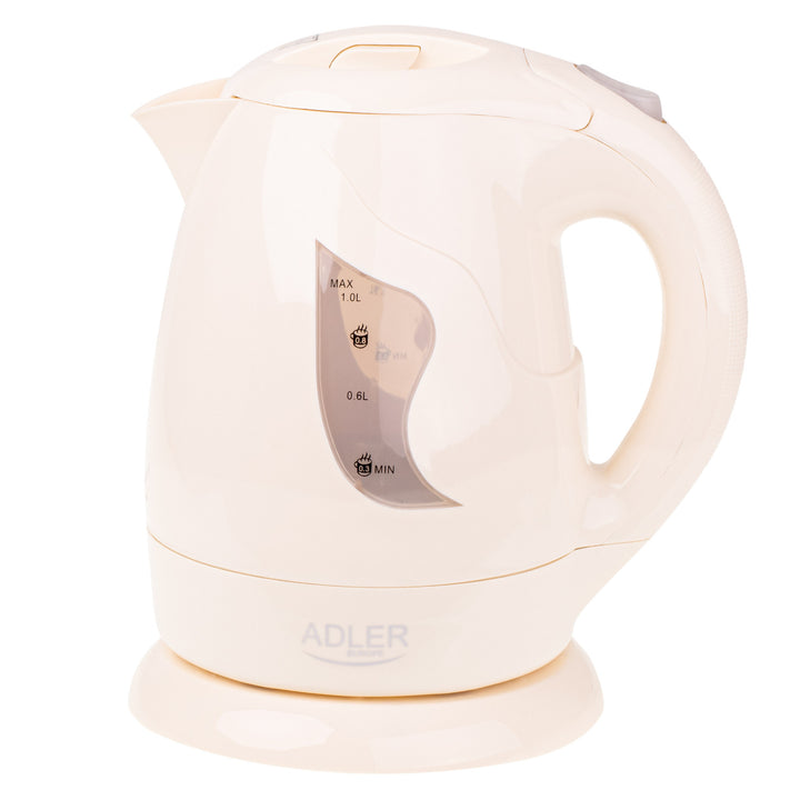 Hervidor de agua sin cable Adler, 850W, 1L, beige, AD 08 b