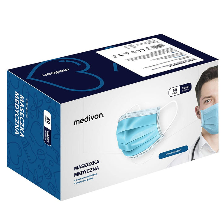 Medivon MDV-4420 mascarilla de protección quirúrgica antivírica tipo II, 3 capas, 50 unidades
