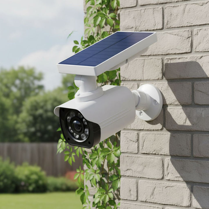 Câmera solar falsa, LED piscando, sensor de movimento, iluminação LED, adesivo grátis, SOL1800S