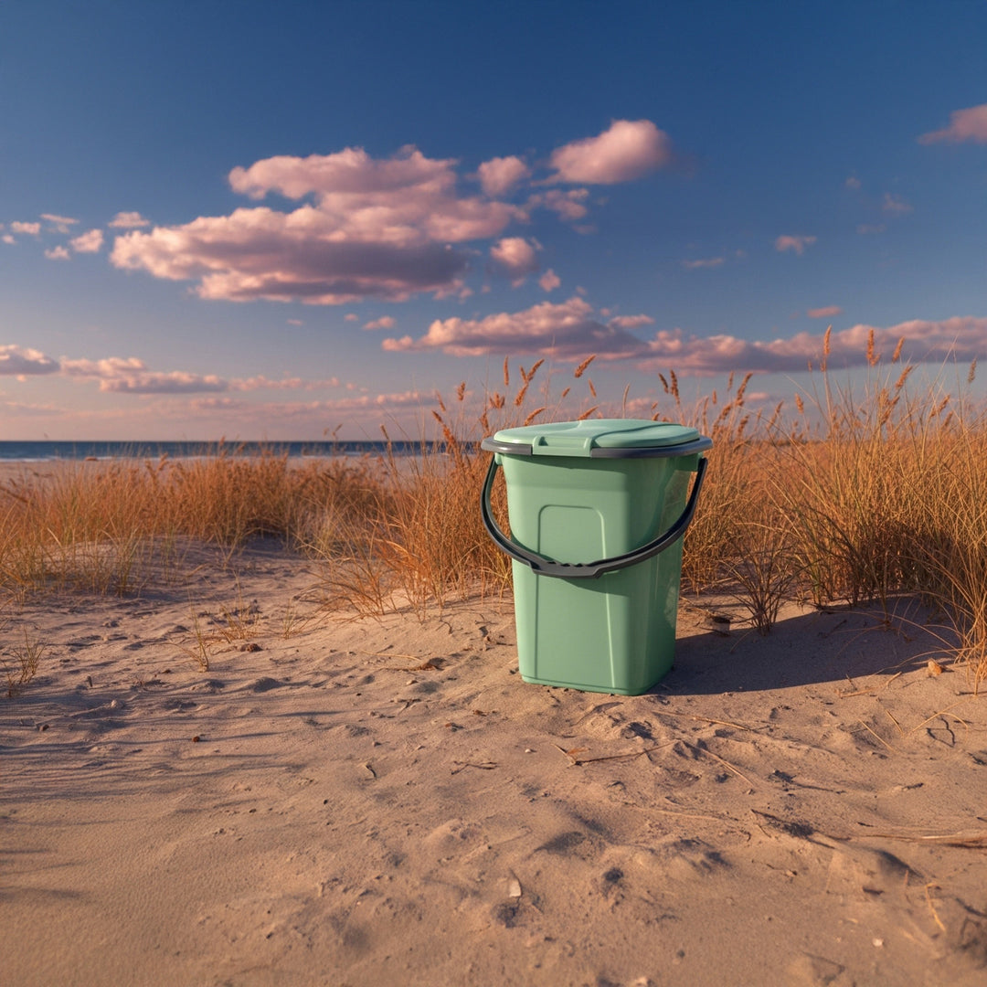 GreenBlue GB320GG Inodoro portátil practico WC 19l con tapa verde-gris